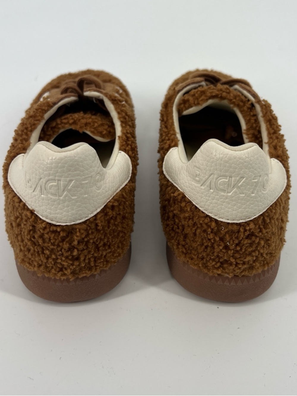 Back70 Faux Shearling Brown Cream Accent Athleisure Lace Up Women's Sneakers 38 - Picture 6 of 7